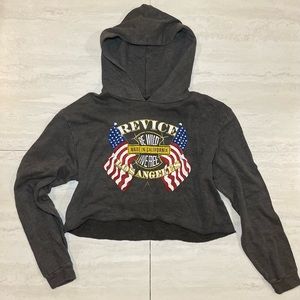 Revice Denim Cropped Hoodie